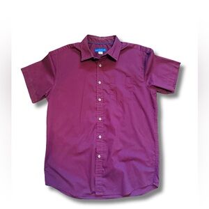 Simply Styled by Sears Men’s Short Sleeve Button-Up Shirt – Burgundy (Size M)
